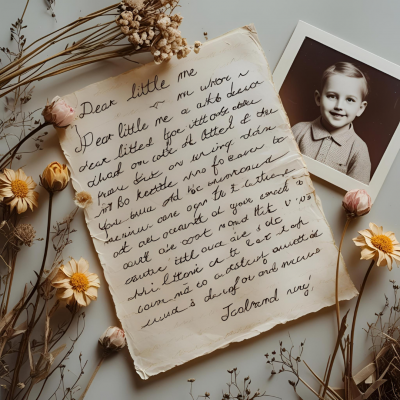 Inner child healing letter with warm, nostalgic setting
