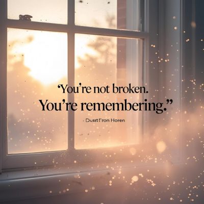Healing quote on a sunlit background with calm and hope